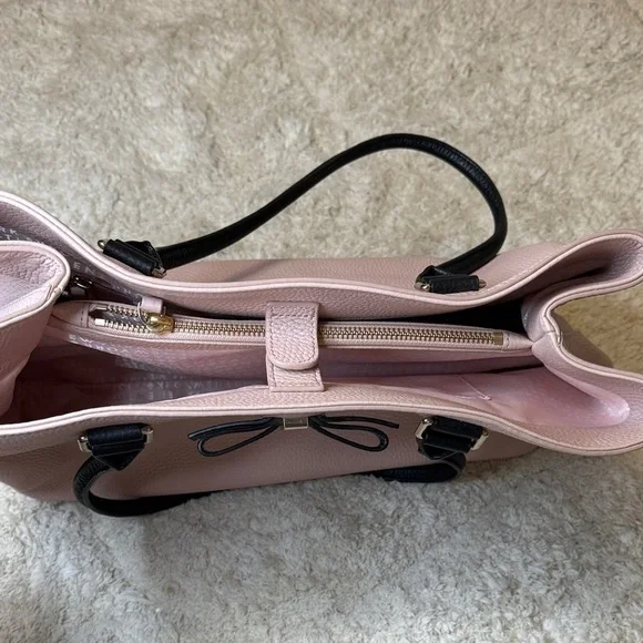 NWOT Kate Spade Pink Tote with Black Bow Accents - Picture 9 of 14